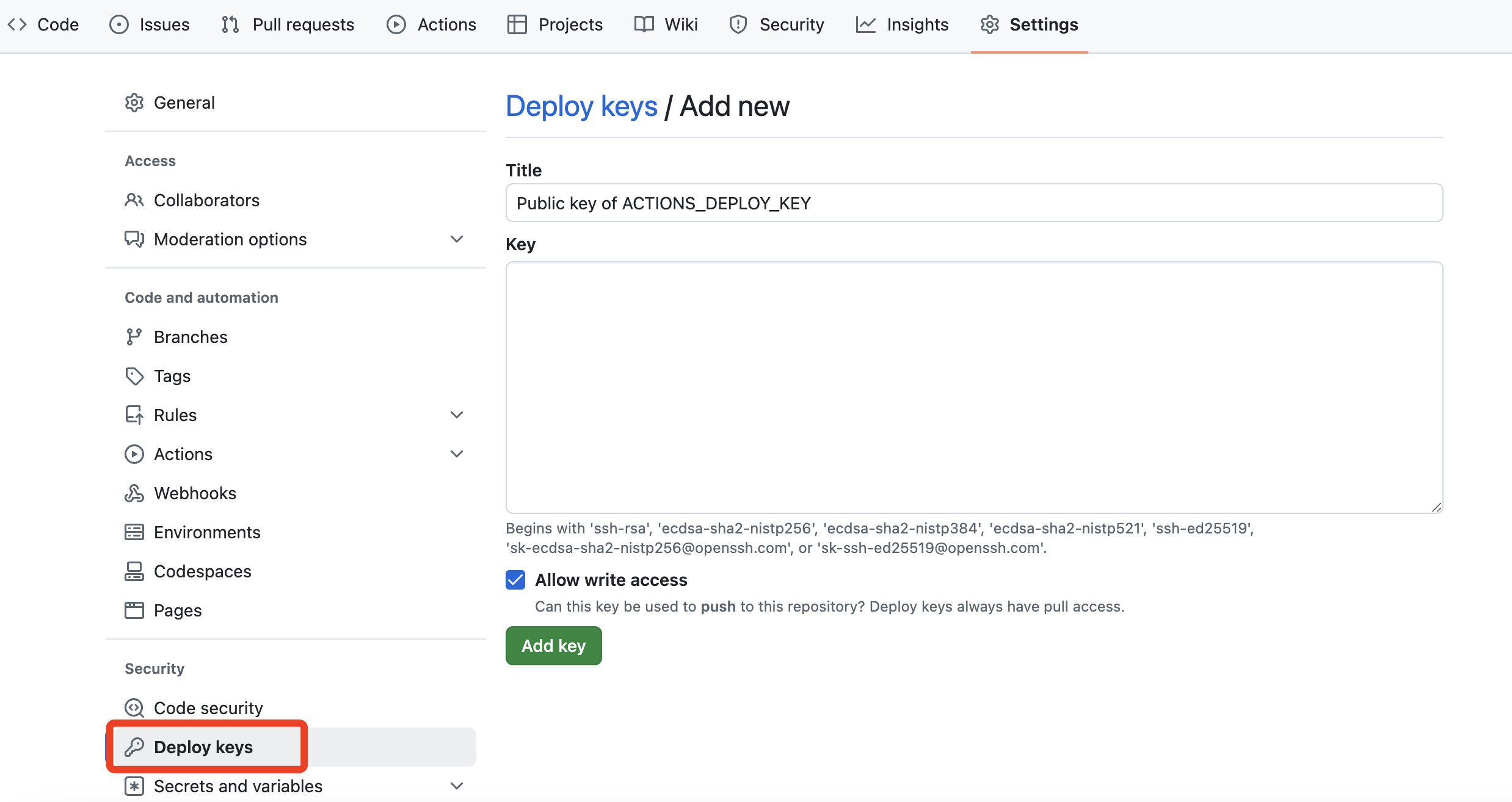 github-actions-deploy-key